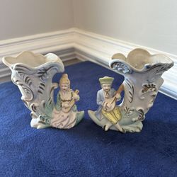 Occupied Japan Porcelain Bisque Figures . Post WW 2 1942-1951