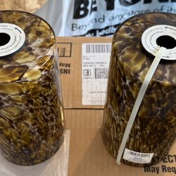 Brand New. Pendant Light Glass TIGER`S EYE Design Black and Brown Color