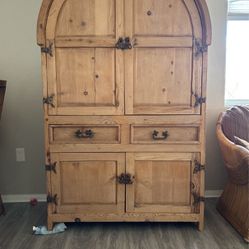 Vintage wood armoire 