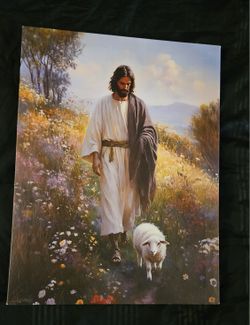 Jesus and Lamb Canvas Print new 11x15