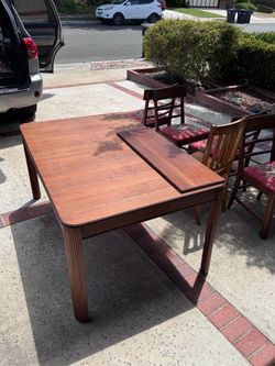 Wood Dining Table with Extension Leaf