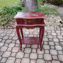 VINTAGE RED TABLE WITH DRAWER