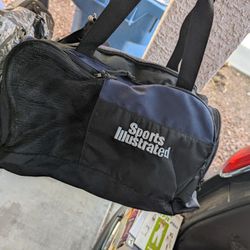Vintage Sports Illustrated Duffle Bag Gym Bag Blue Black 4 Zippered Pockets