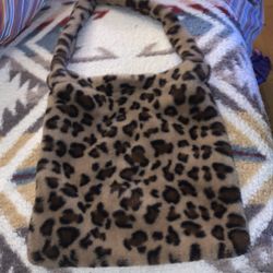 Cheetah Print Fuzzy Purse