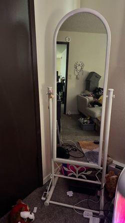 Full Length Floor Standing Mirror White