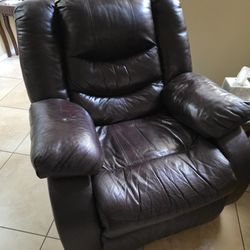Brown Leather Recliner Chair