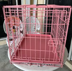 Dog Pet Cage Pink in great condition Length 24” Height 19” Width 16 1/2”