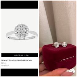 HELPING MY FRIEND OUT! FOR SALE $350 *(OR BEST OFFER $?)* **((AND YES THEY ARE REAL))** 14k WHITE GOLD. *(Size 7)* BOTH ARE IN GOOD CONDITION!