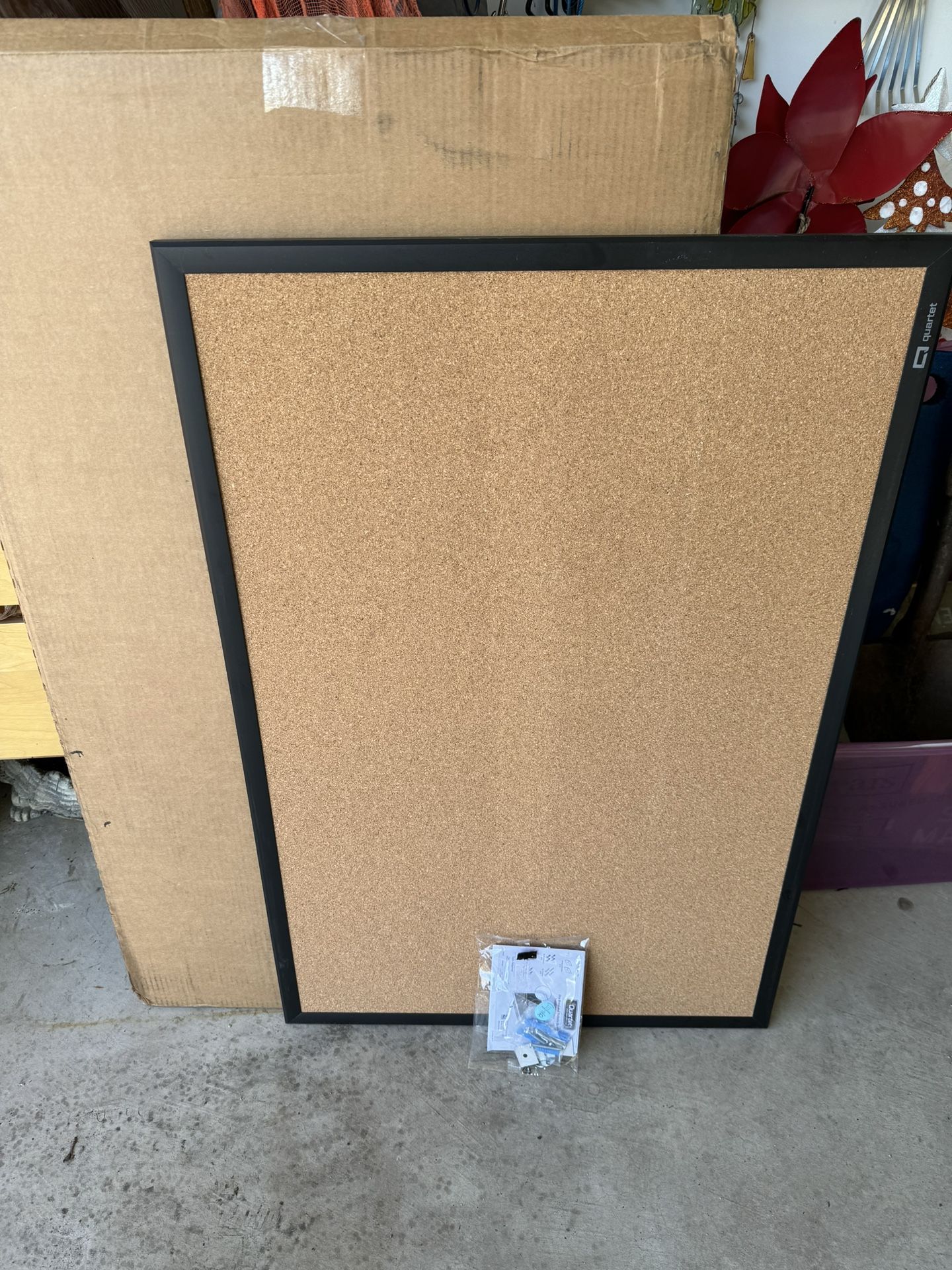 Cork Board/Dry Erase Board With Frame, Instructions And Hardware-NEW