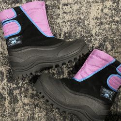 Grizzly Little Girl Snow Boots Sz 1 Pink & Black 