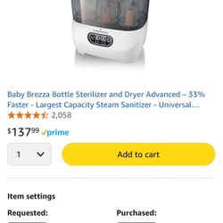 Baby Brezza Bottle Sterilizer & Dryer