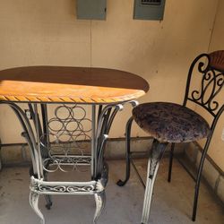 Table With Wine Rack