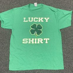 Men’s large St Patrick’s day green lucky shirt 