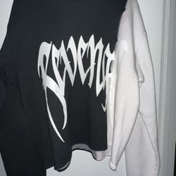 Revenge Black/ White Dipped Crewneck