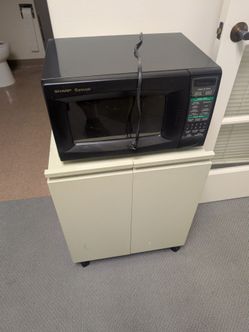 Sharp Microwave rolling cabinet island office studio suite