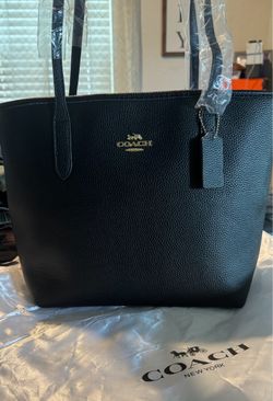 Coach Black Pebble Leather Tote Bag