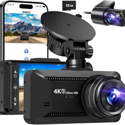 new Dash Cam Front Rear 4K/1080P, Dash Camera for Cars Build in WiFi, Full HD Dash Cam with APP Control, 3.94‘’ IPS Screen Dash Camera with 32GB SD Ca