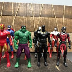 8 Marvel Action Figures 6”