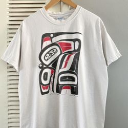 Vintage Freda Diesing Haida Killer Whale Design Art T-shirt 