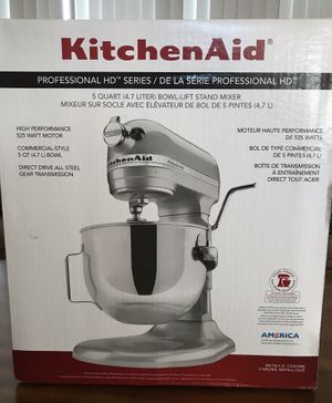 New In Box Kitchenaid Professional Hd 525 Watt Motor 5 Quart Bowl New In Box Kitchenaid Professional Hd 525 Watt Motor 5 Quart Bowl Lift Stand Mixer Metallic Chrome For Kissimmee Fl Offerup
