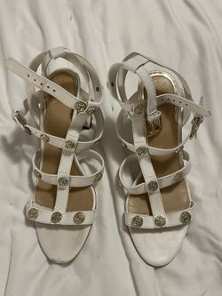 White Block Heels 7 1/2