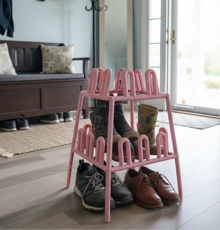 Plastic Pink Shoe Rack