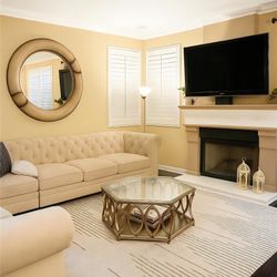 Coffee Table Gold And Glass MOVING SALE!!!