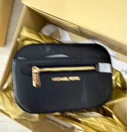 Michael Kors Jet Set black leather belt bag