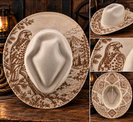 Laser engraved cowboy hat