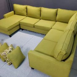 Green Upgrade Beautiful Sectional Couch 