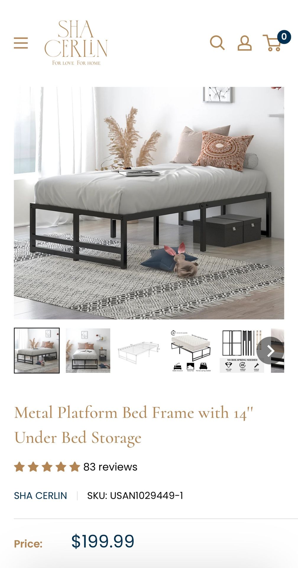 Queen Size Metal Bed Frame 