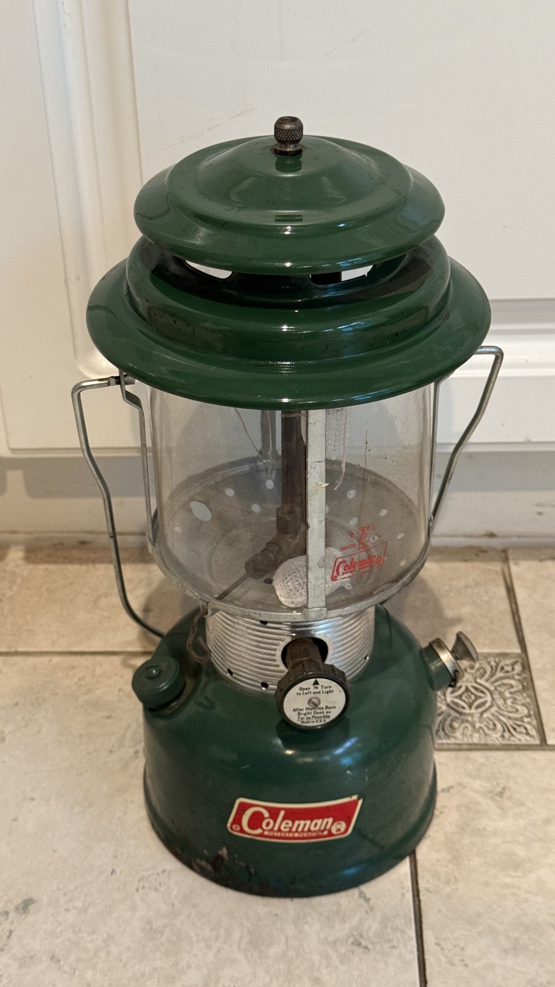 Vintage Coleman 228F Double Mantle Lantern, Preowned, Good Shape