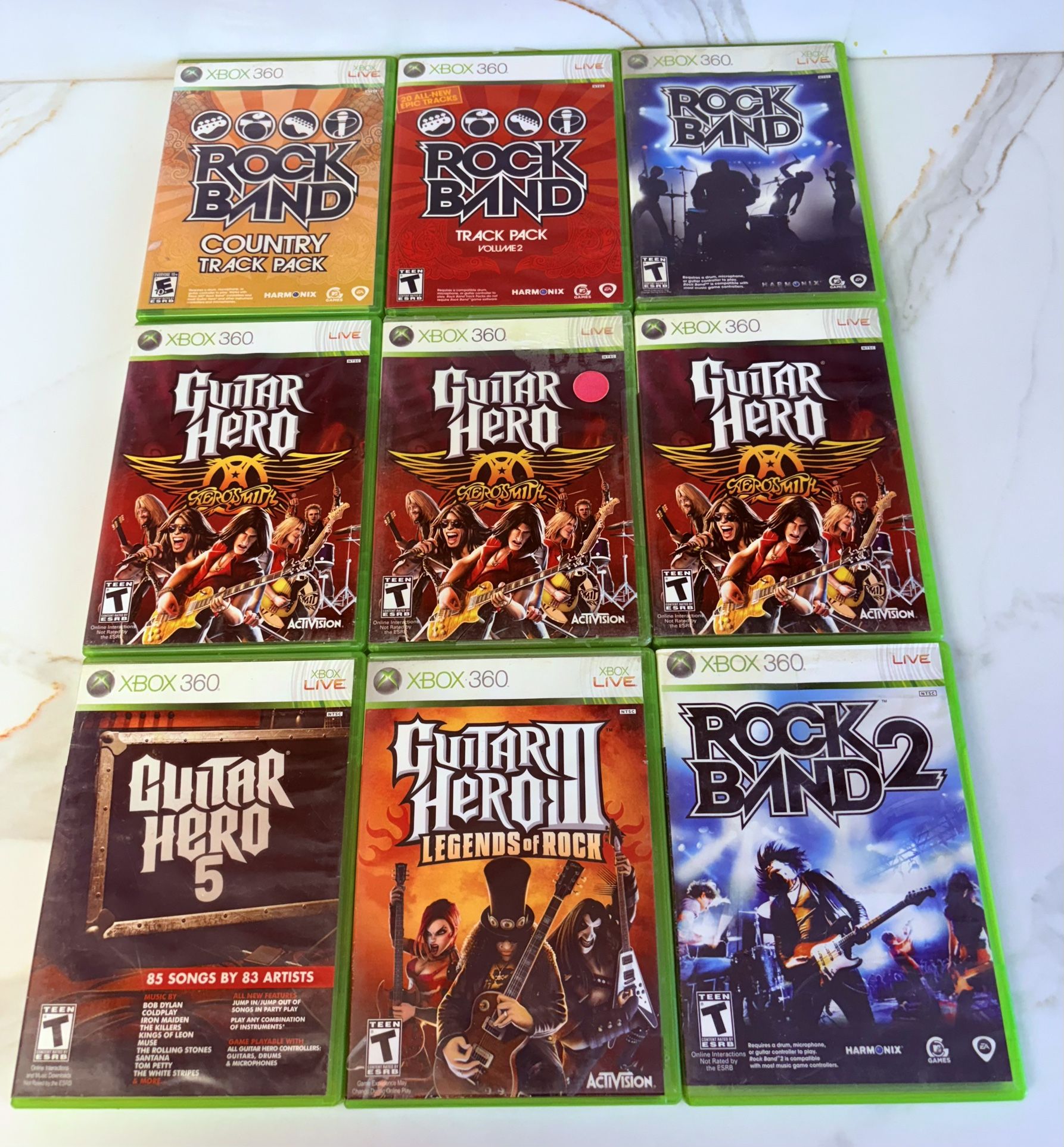 Xbox 360 Guitar Hero / Rock Band Games
