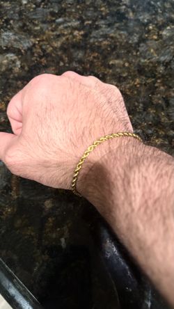 Gold rope 4mm chain and bracelet