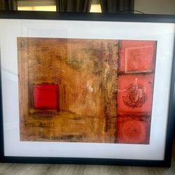 Set of 4 Large Framed Wall Art Pieces – Modern / Abstract