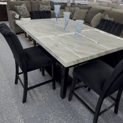 Marble Style Dining Set