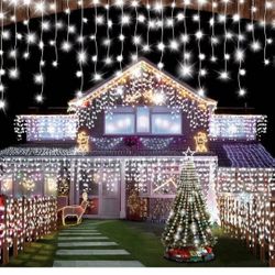 640 Led Icicle Christmas Lights Outdoor Decorations 65 FT 8 Modes Timer IP44 Waterproof Christmas String Lights Changing LED Curtain Fairy Lights for 