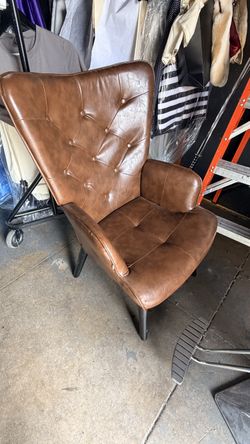 Brown Faux Leather Chair