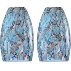 4.75 Inch Handblow Oval Art Glass Shade Covers Light Fixture, Replacement for Mini Pendant Light Chandelier Ceiling Light Fixture