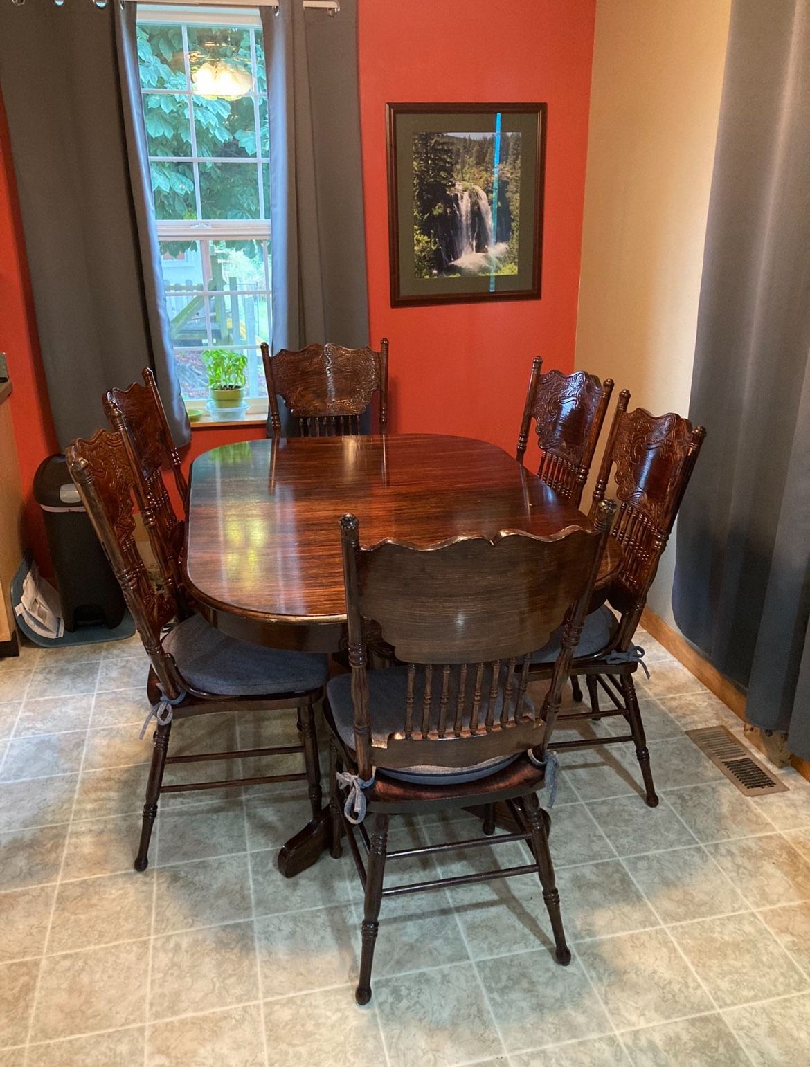 Oak Dining Table + 6 Chairs