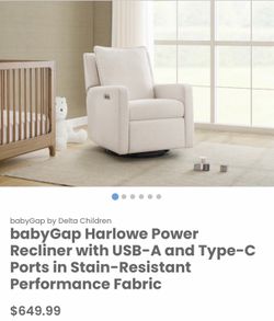New Power Recliner/ Glider/ Nursing chair/Baby Gap Harlowe Power Recliner