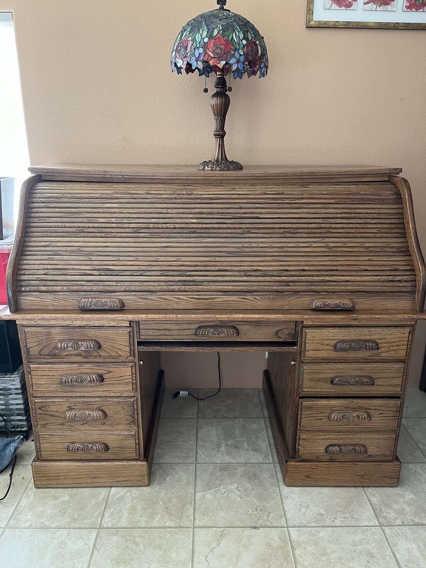 Roll-top Wood Desk