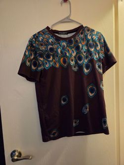 Colorful peacock print dior shirt