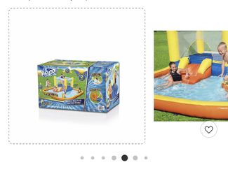 H2O Go inflatable Bounce house water park slide swimming pool and splash pad