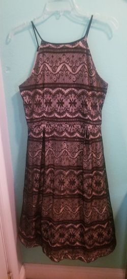 Black Lace And Tan Party Dress...Size Xl womens...Like New!