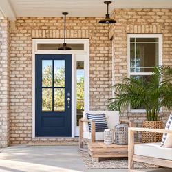JELD-WEN 36 x 80 in. Blue Front Door with Glass