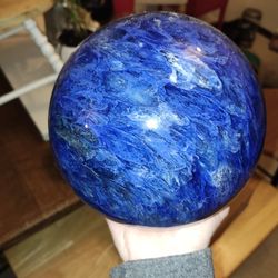 Large Blue Crystal Quarts Sphere 