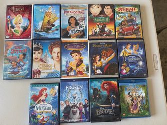 Disney DVD and Blu-ray Collection - 14 Princess Type Movies