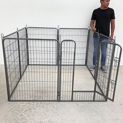 (NEW) $115 Heavy Duty 40” Tall x 32” Wide x 8-Panel Pet Playpen Dog Crate Kennel Exercise Cage Fence Play Pen 
