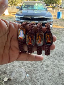 Virgin Mary Woven Cord Bracelets –